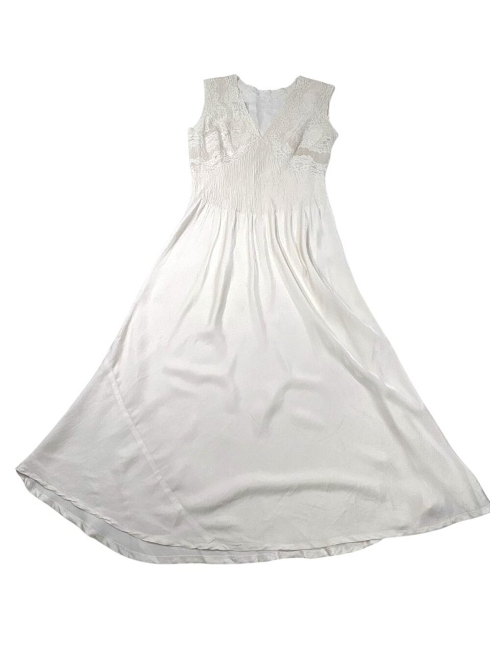 Vintage 1970's Boudoire-Inspired Hostess Dress in Ivory